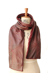 scarf lether wine